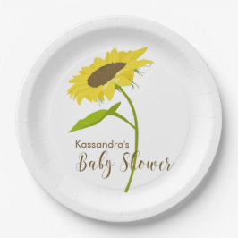 Plato De Papel Solas placas de Baby Shower del girasol