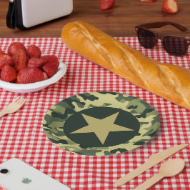 Plato De Papel Soldado Joe GI Camouflage Fiesta Placas de papel