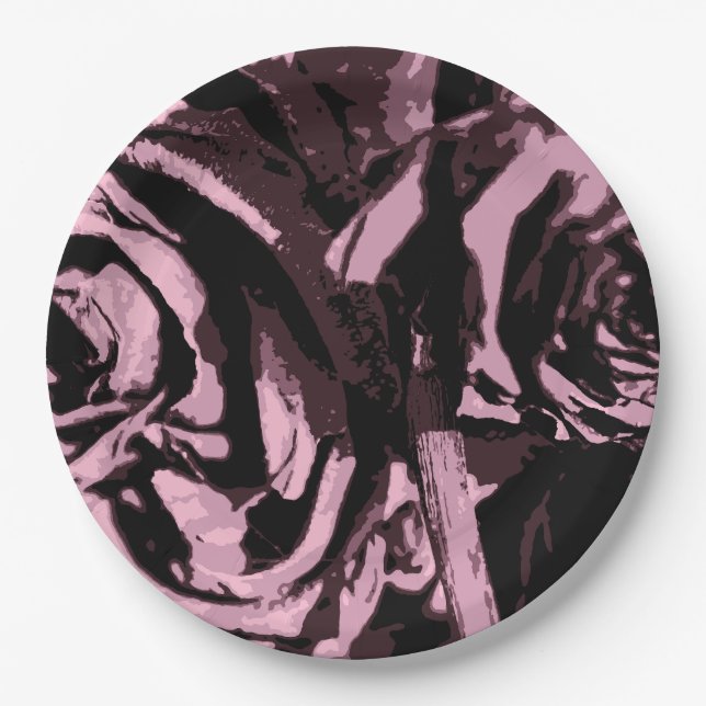 Plato De Papel Solo algunos Rosas (Anverso)