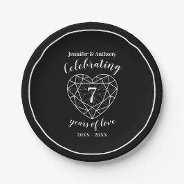 Plato De Papel Solo aniversario 7 años de placas fiestas personal