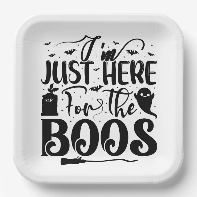 Plato De Papel Sólo estoy aquí para los abucheos (Anverso)