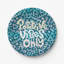 Plato De Papel Sólo las vibraciones positivas geométricas verdes