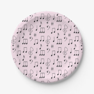 Plato De Papel Solo Notado Rosa