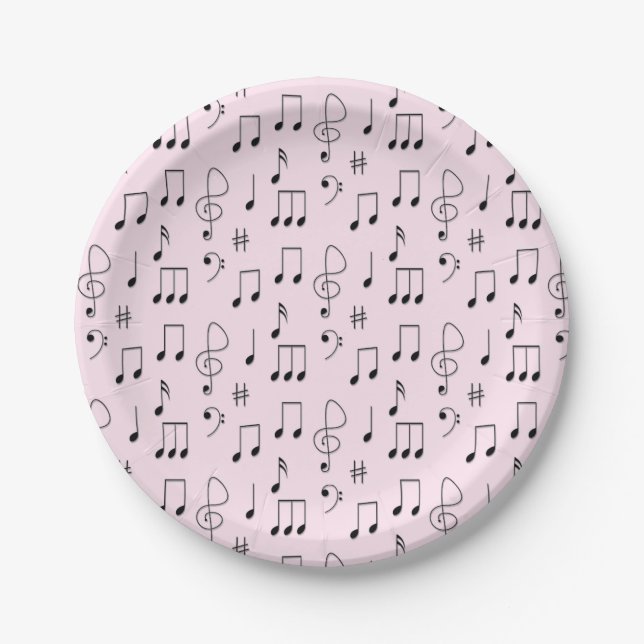 Plato De Papel Solo Notado Rosa (Anverso)