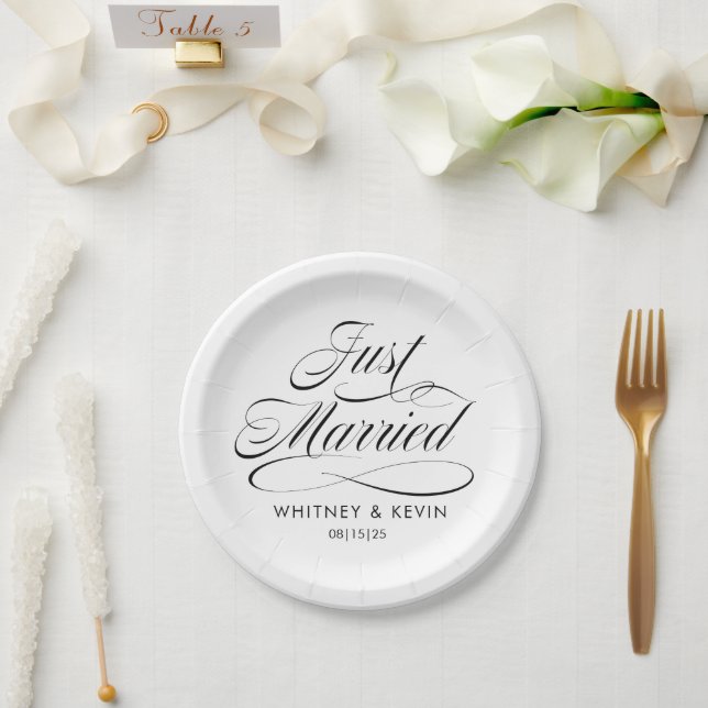 Plato De Papel Solo placa de papel Boda casada (Boda)