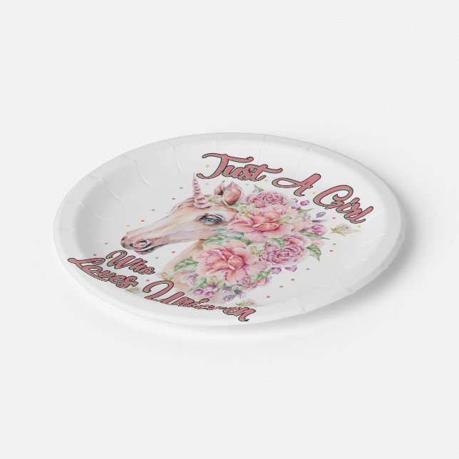 Plato De Papel Solo un Chica que ama a Unicorn (Angular)