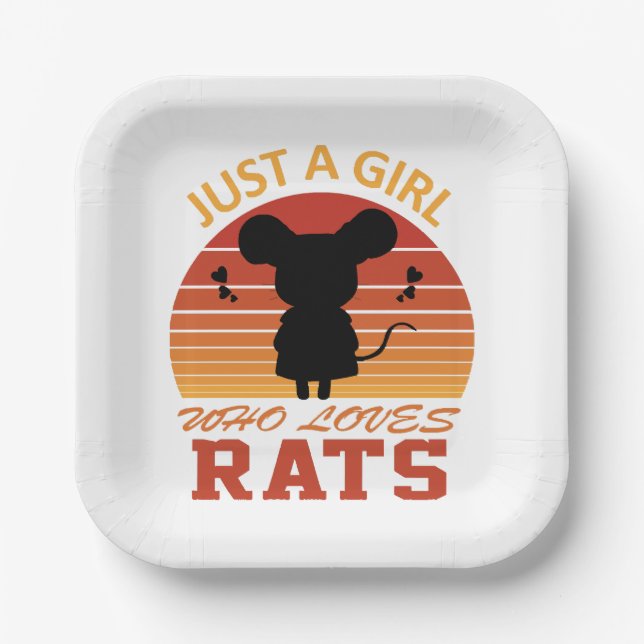 Plato De Papel Sólo una chica que ama las ratas (Anverso)