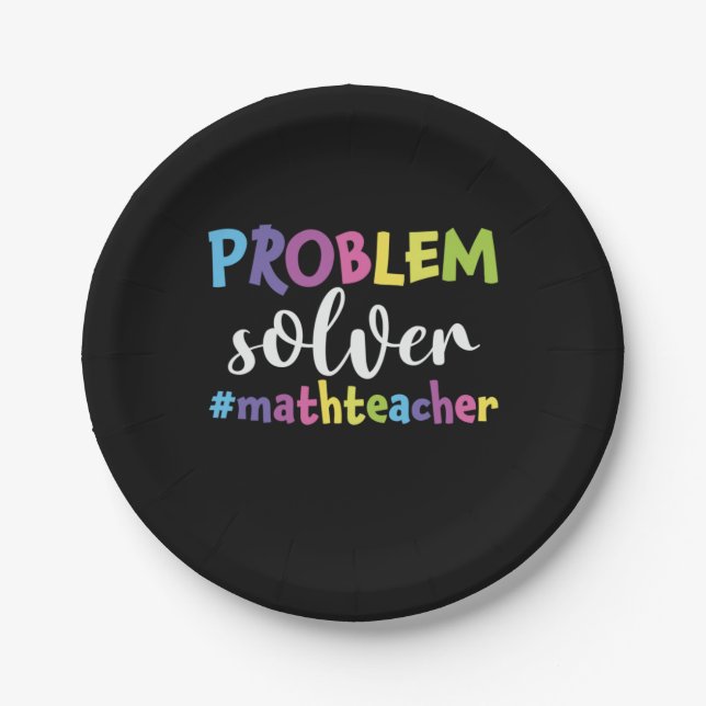 Plato De Papel Solución de problemas del profesor de matemáticas (Anverso)