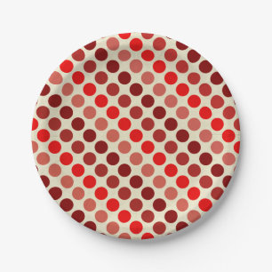 Plato De Papel Sombras de puntos rojos de polka por Shirley Taylo