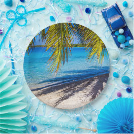 Plato De Papel Sombras en la playa