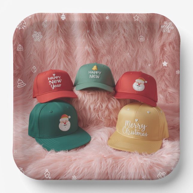 Plato De Papel Sombreros Felices (Anverso)