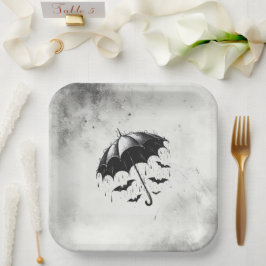Plato De Papel Sombrilla de ducha para fiesta de boda