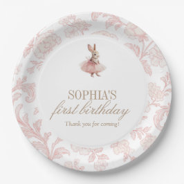 Plato De Papel Some Bunny Birthday Pink Bunny Party