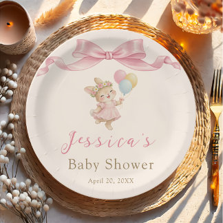 Plato De Papel Some Bunny Girl Pink Baby Shower