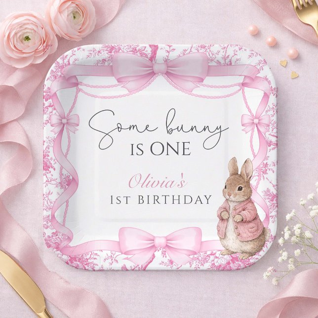 Plato De Papel Some Bunny Is One Girl 1st Birthday (Subido por el creador)