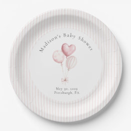 Plato De Papel Some Bunny Sweet Pink Baby Shower 