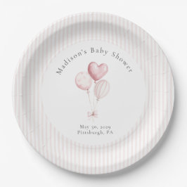 Plato De Papel Some Bunny Sweet Pink Baby Shower 