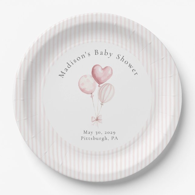 Plato De Papel Some Bunny Sweet Pink Baby Shower  (Anverso)