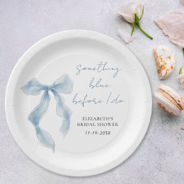Plato De Papel Something Blue Before I Do Bow Bridal Shower