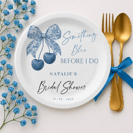 Plato De Papel Something Blue Before I Do Bridal Shower
