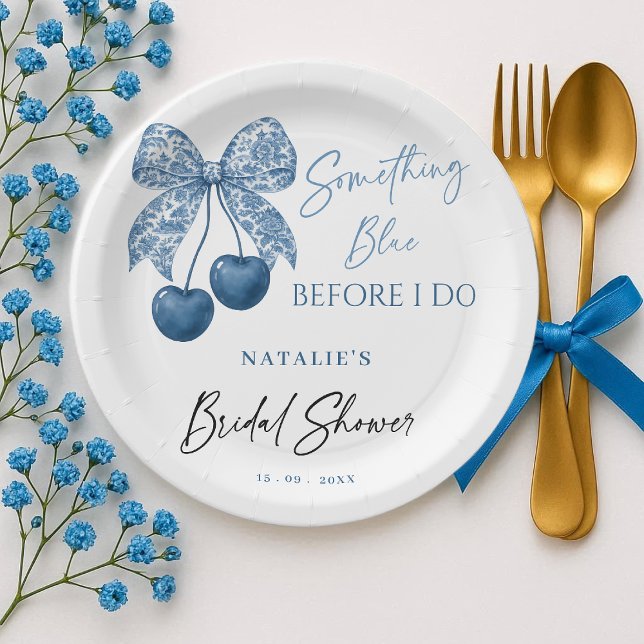 Plato De Papel Something Blue Before I Do Bridal Shower (Subido por el creador)