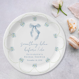 Plato De Papel Something Blue Bow Bridal Shower