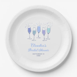 Plato De Papel Something Blue Champagne Despedida de Soltera
