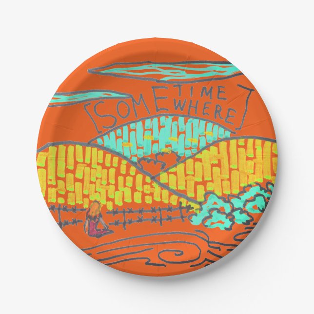 Plato De Papel Somewhere / Sometime Dinner Plate (Anverso)
