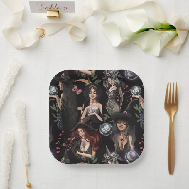 Plato De Papel Somos las hijas de las brujas que no podrías quema (Boda)