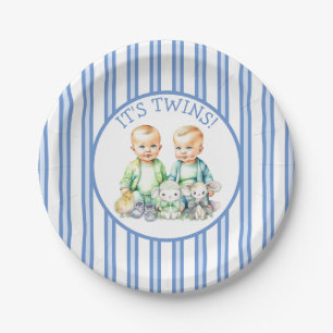 Plato De Papel ¡Son gemelos! Chico lindo gemelos Baby Shower