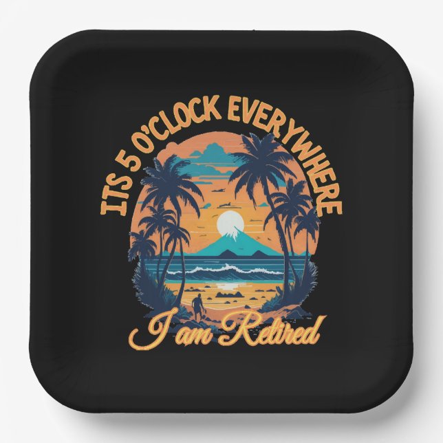 Plato De Papel Son las cinco en punto por donde esté jubilado (Anverso)