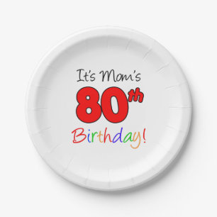 Plato De Papel Son las placas de papel de cumpleaños número 80 de