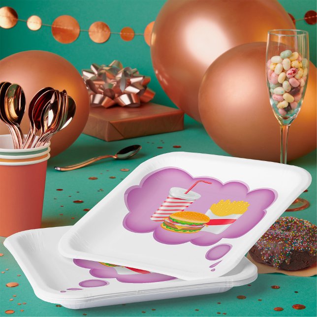 Plato De Papel Soñando Con La Comida Rápida (Subido por el creador)