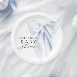 Plato De Papel Sonido Baby Shower de Blue Bow