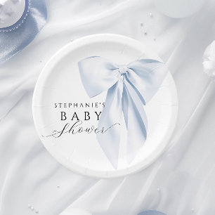 Plato De Papel Sonido Baby Shower de Blue Bow