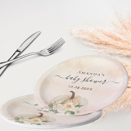 Plato De Papel Sonido de crema dorada de rosa de calabaza de Baby