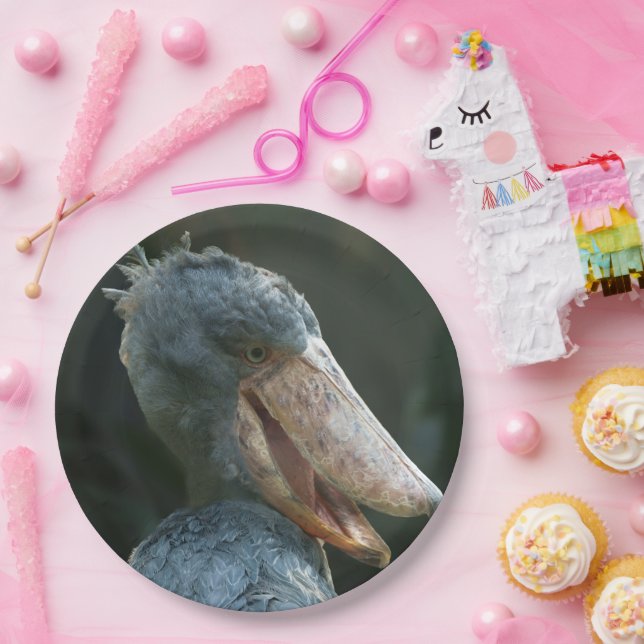 Plato De Papel Sonriente Shoebill (Fiesta)