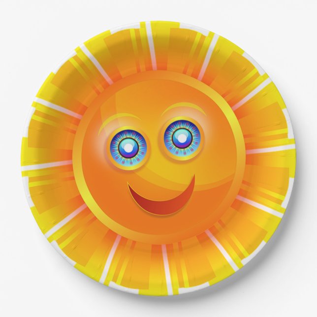 Plato De Papel Sonriente sol (Anverso)