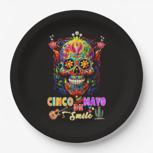 Plato De Papel Sonrisa de Cinco De Mayo