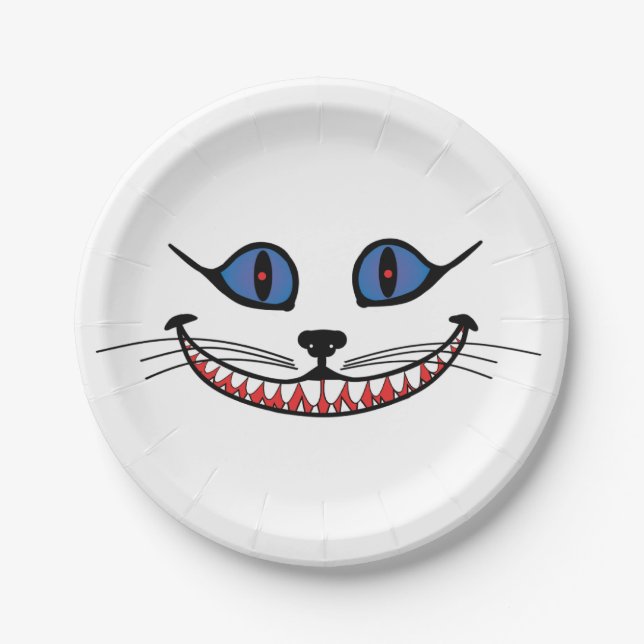 Plato De Papel Sonrisa de gato de Cheshire (Anverso)