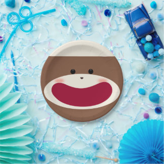 Plato De Papel Sonrisa de mono sock (niño)