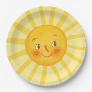 Plato De Papel Sonrisa suave solárium redondo almohada
