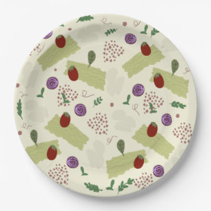 Plato De Papel Sopa de Lasaña Pizzería Queso Espaguetis  