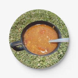Plato De Papel Sopa en la placa de papel