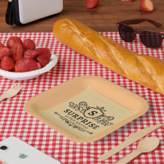 Plato De Papel sorpresa super marca lujo boda fiesta moderno