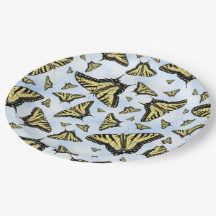 Plato De Papel Souwest Yellow Swallowtail Butfly Blue Sky