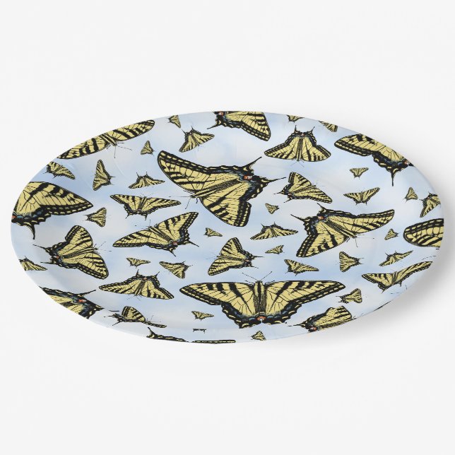 Plato De Papel Souwest Yellow Swallowtail Butfly Blue Sky (Angular)
