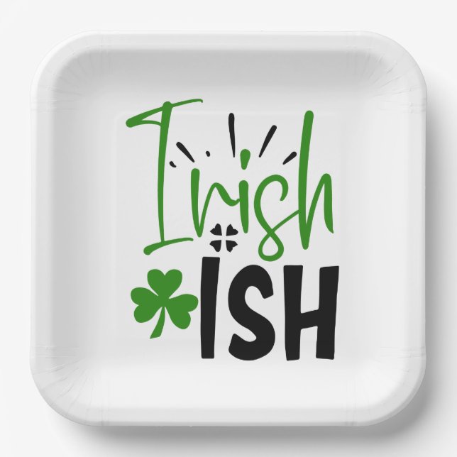 Plato De Papel Soy el Día Irlandés de San Patricio (Anverso)