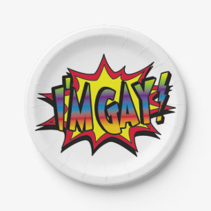 Plato De Papel Soy Gay Burst