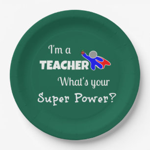 Plato De Papel "Soy profesor. ¿Cuál es tu superpoder?"